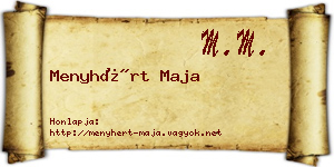 Menyhért Maja névjegykártya